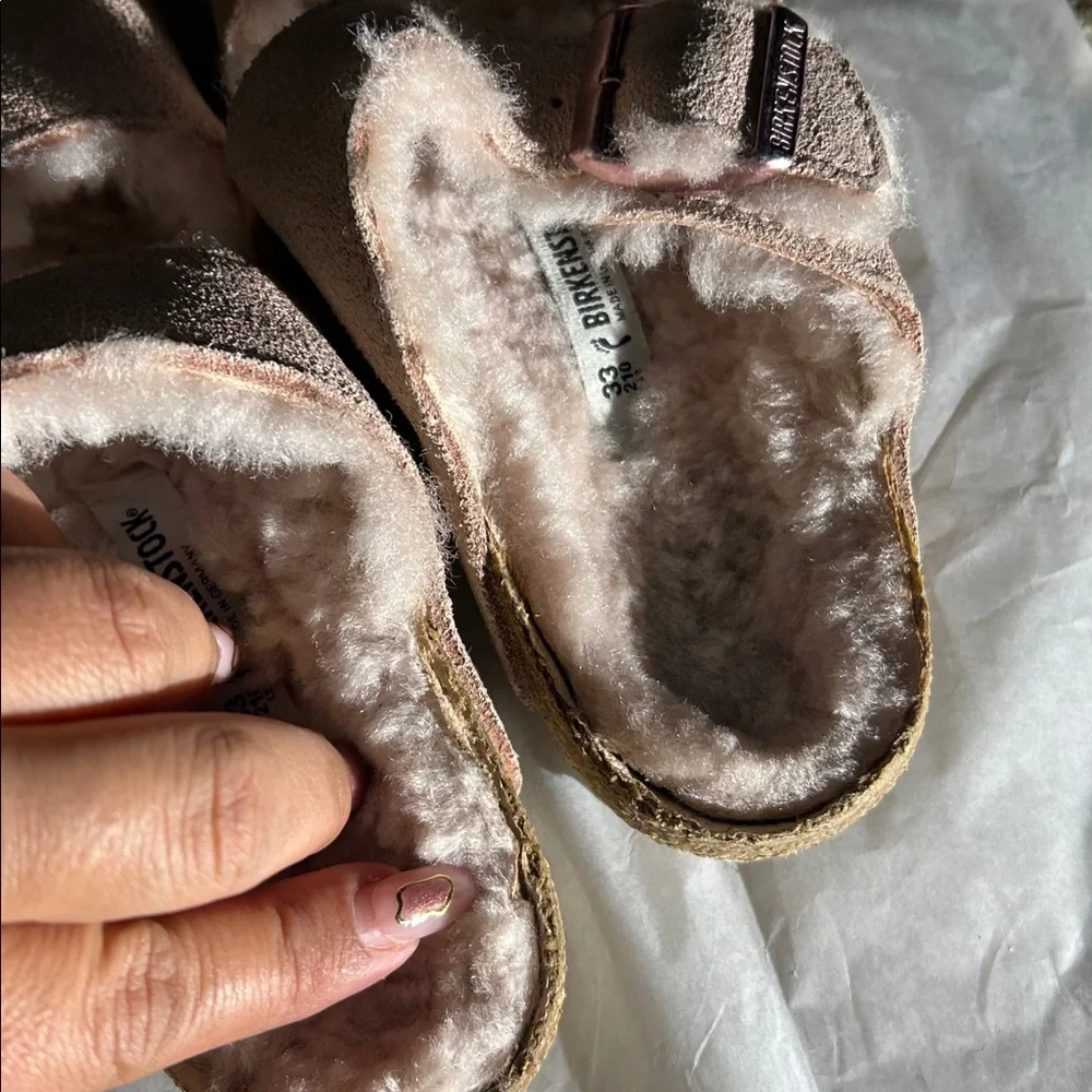 Birkenstock Kids Blush Fuzzy Slippers